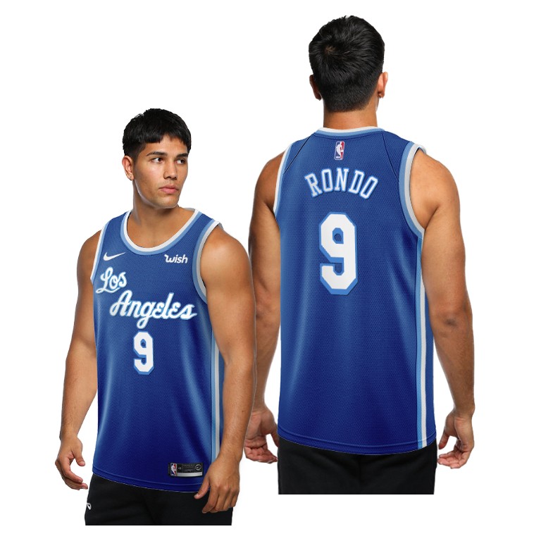 Men's Los Angeles Lakers Rajon Rondo #9 NBA 2020-21 New Classic Edition Blue Basketball Jersey ZDG3683KG